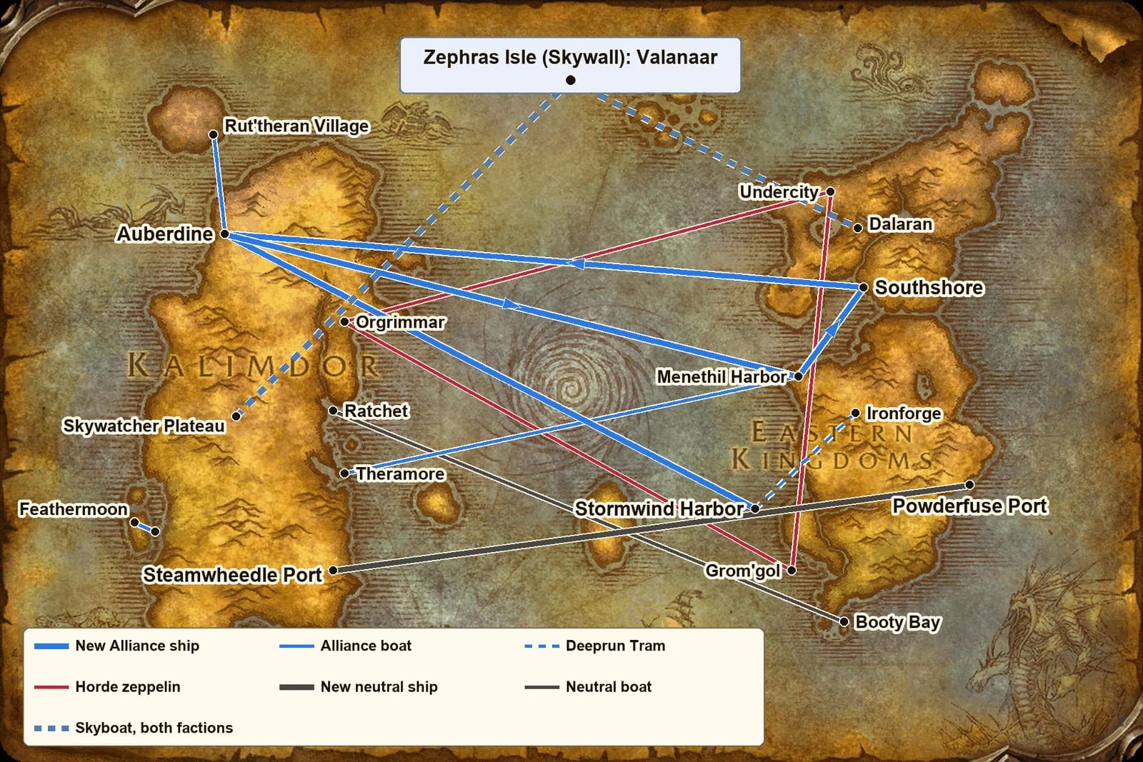 Carte des trajets